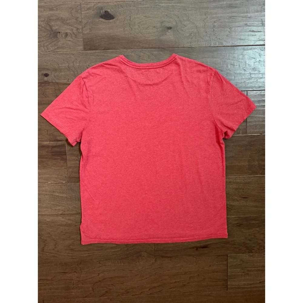 Polo Ralph Lauren Mens Large Red Heathered Cotton Crew Neck T-Shirt Short Sleeve